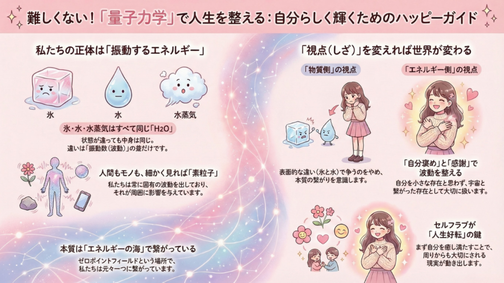 【参考資料｜HP＆ブログ用】毎週水曜定例ライブ｜マイハッピーライフ113回_量子力学だけ学べないの？～人生が変わる量子力学的生活とは～