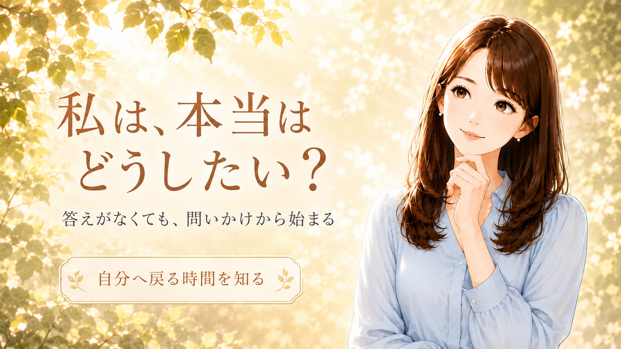 私は、本当はどうしたい？｜答えがなくても、問いかけから始まる