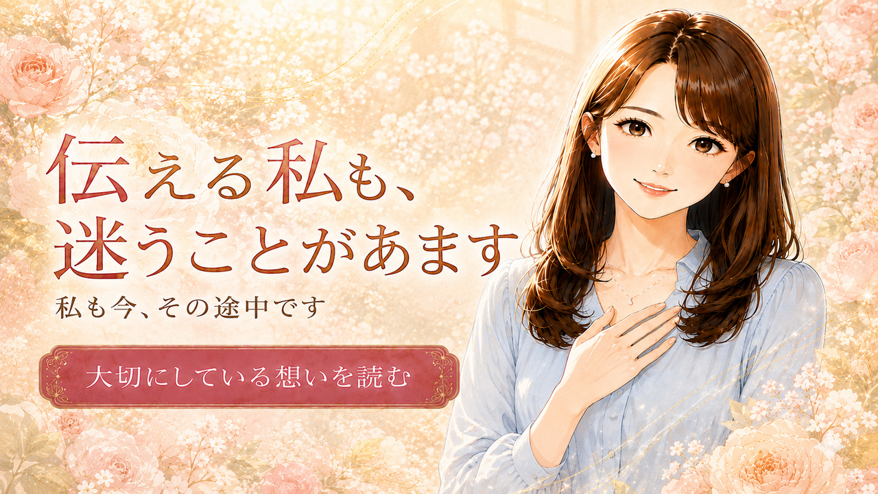 伝える私も迷うことがあります
